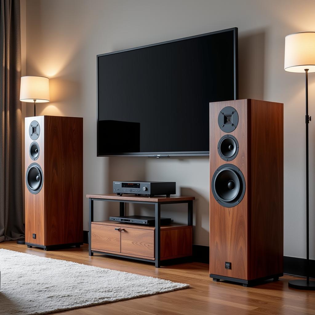 A modern Acoustic Research speaker system with sleek design.