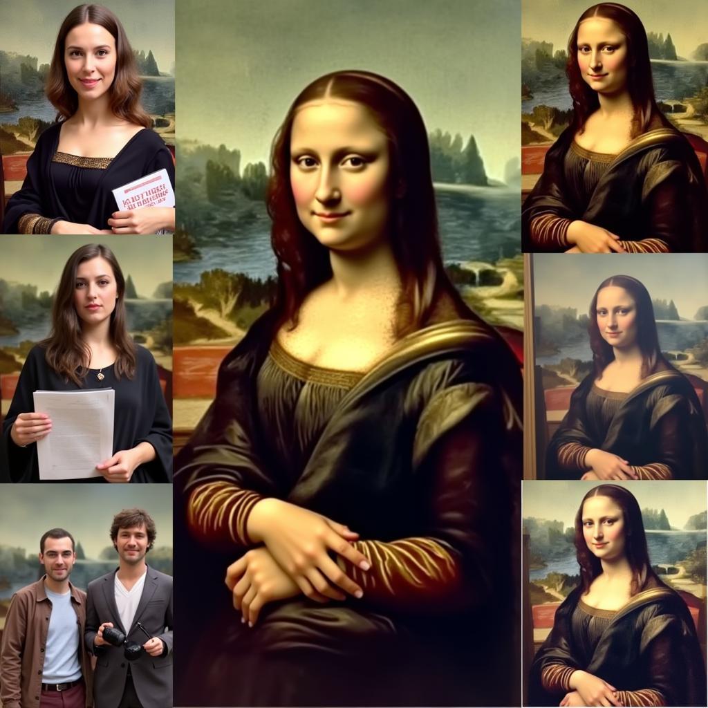 Digital interpretations of the Mona Lisa within the context of a virtual Louvre visit