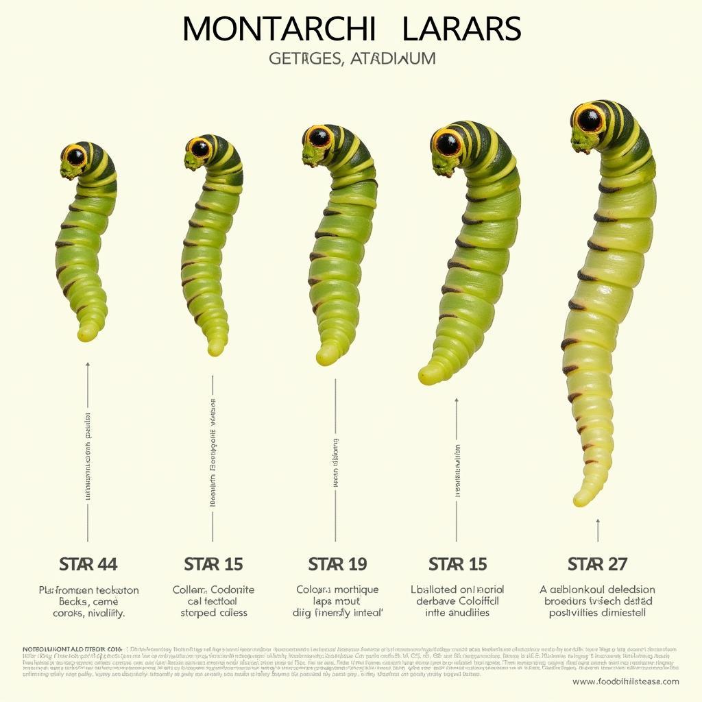 Monarch Butterfly Instar Stages