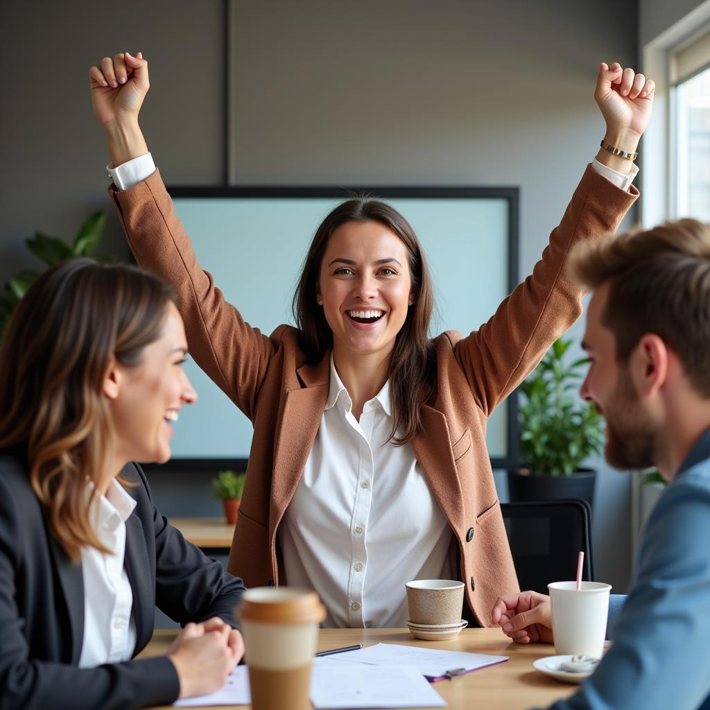 Motivated Employee Celebrating Success