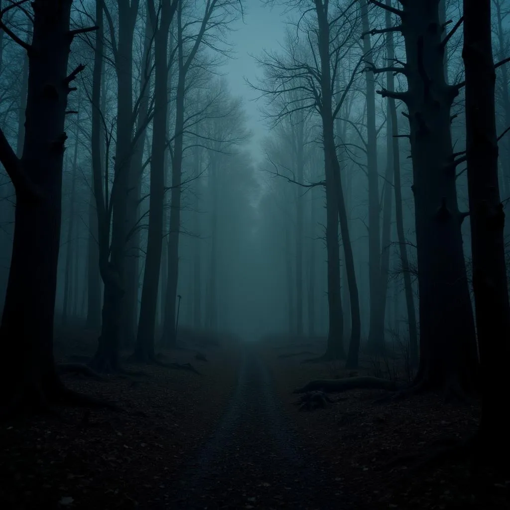 Mysterious Woods at Night