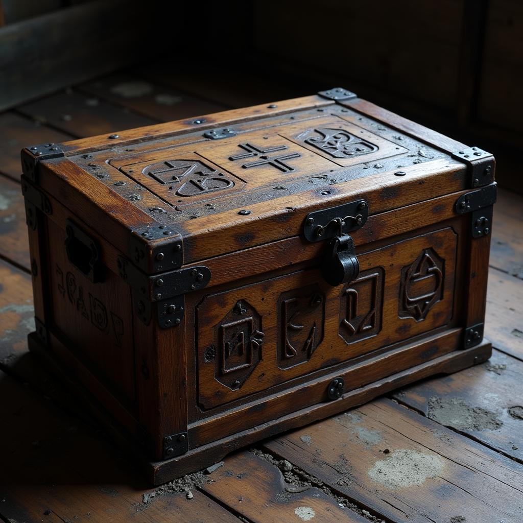 Close-up view of the mystical crate