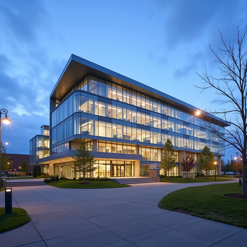 Modern architecture of the Nancy N. and J.C. Lewis Cancer & Research Pavilion