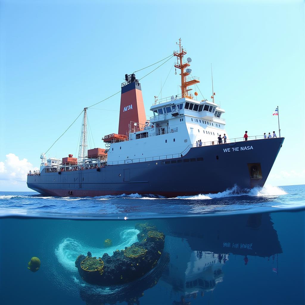 NASA Research Vessel Exploring the Ocean