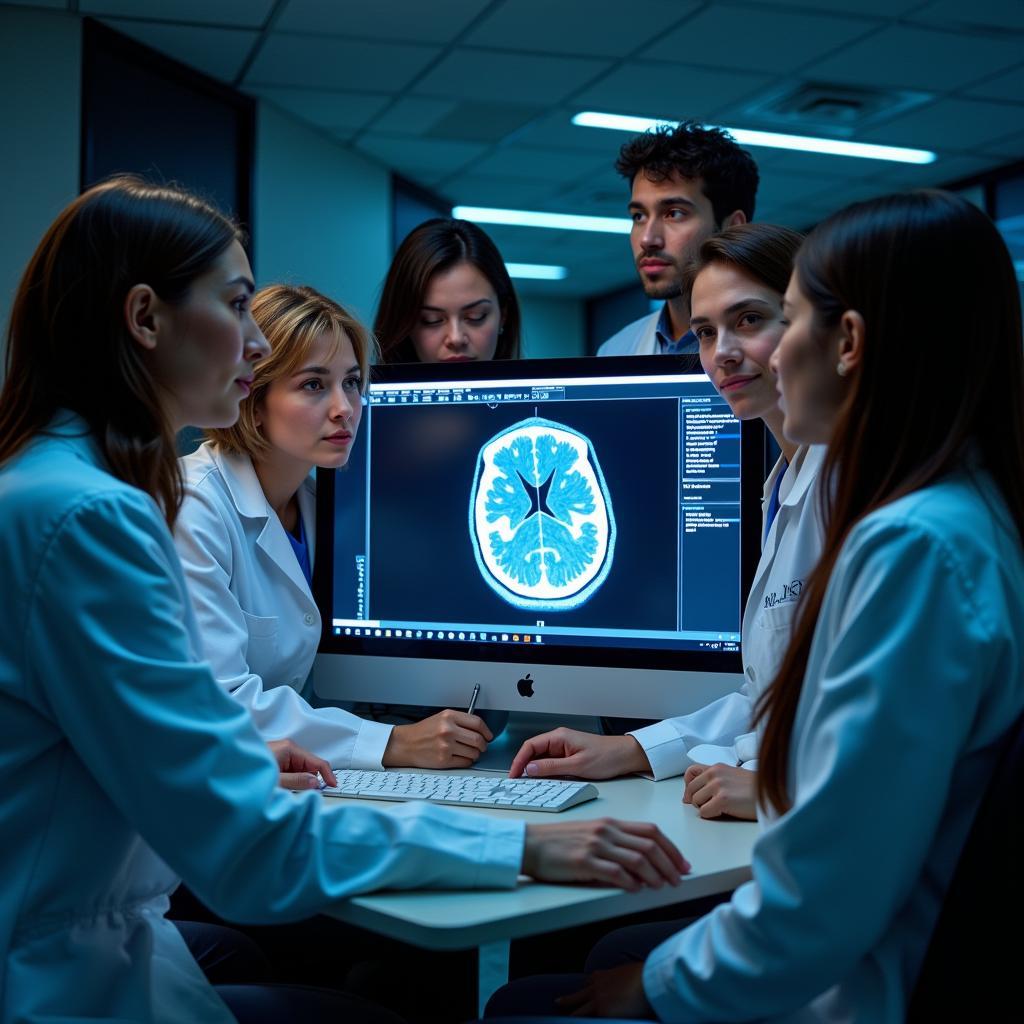 Medical Professionals Studying Brain Scans