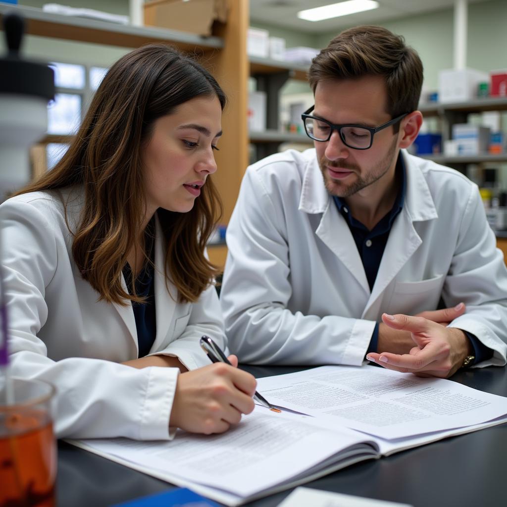 A Nemours mentor guiding a student researcher