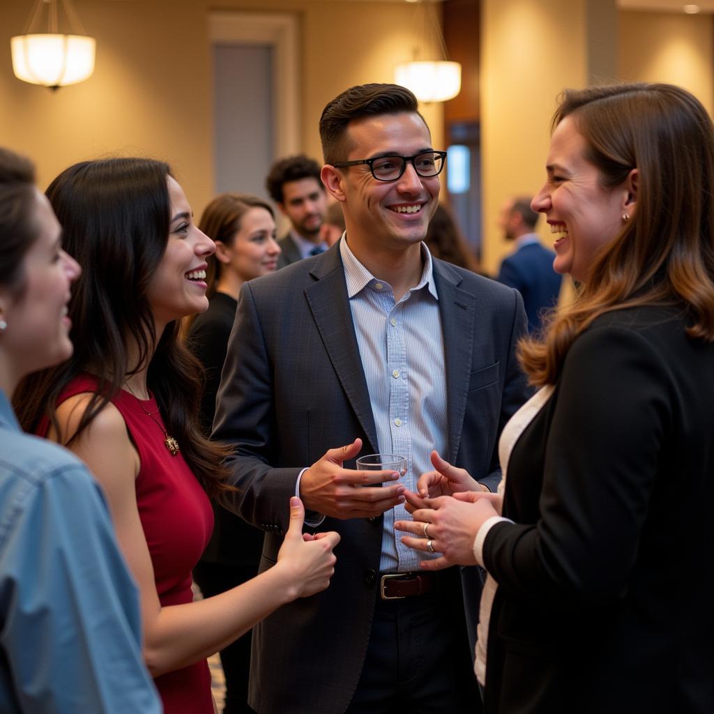 Networking event at a research conference for minority students