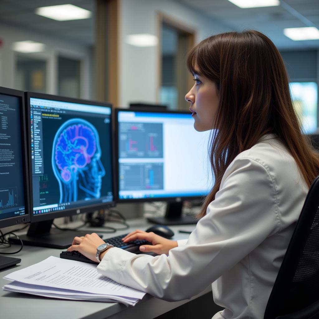 Neuro Research Assistant Analyzing Data