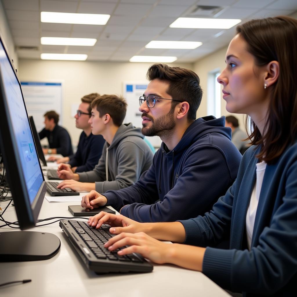 Students in a Northwestern psychology lab