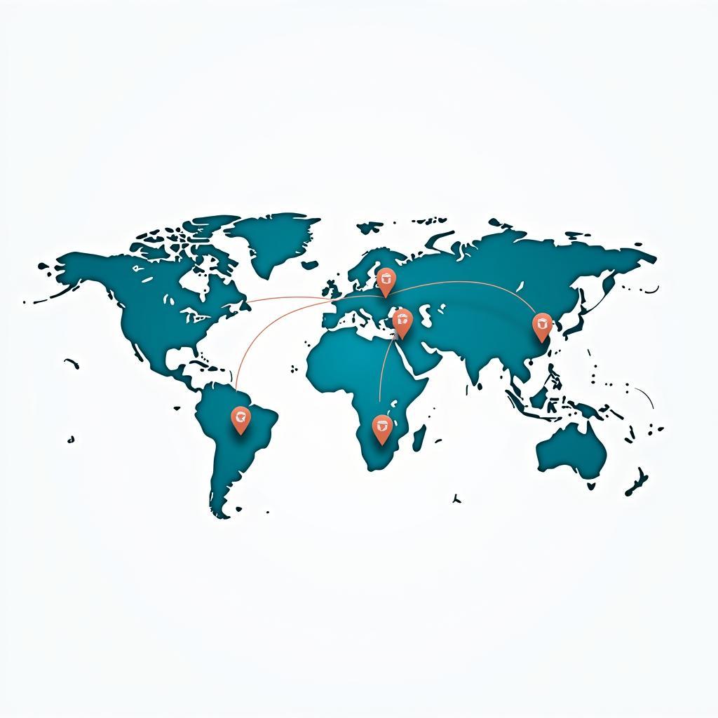 World map highlighting NRI's global presence and interconnectedness