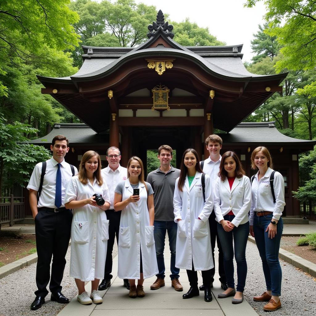 NRI America Researchers at an Ancient Shrine