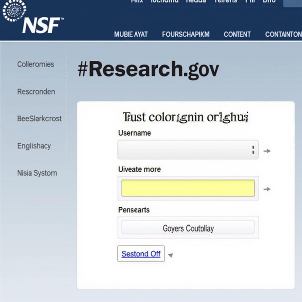 NSF Research.gov Portal Login