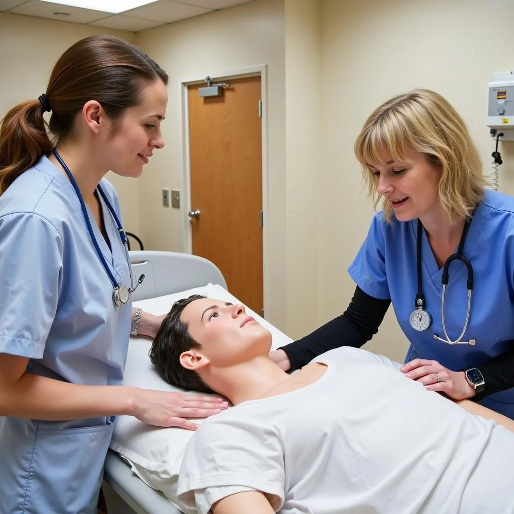 Nursing Students Engaging in Simulation Training