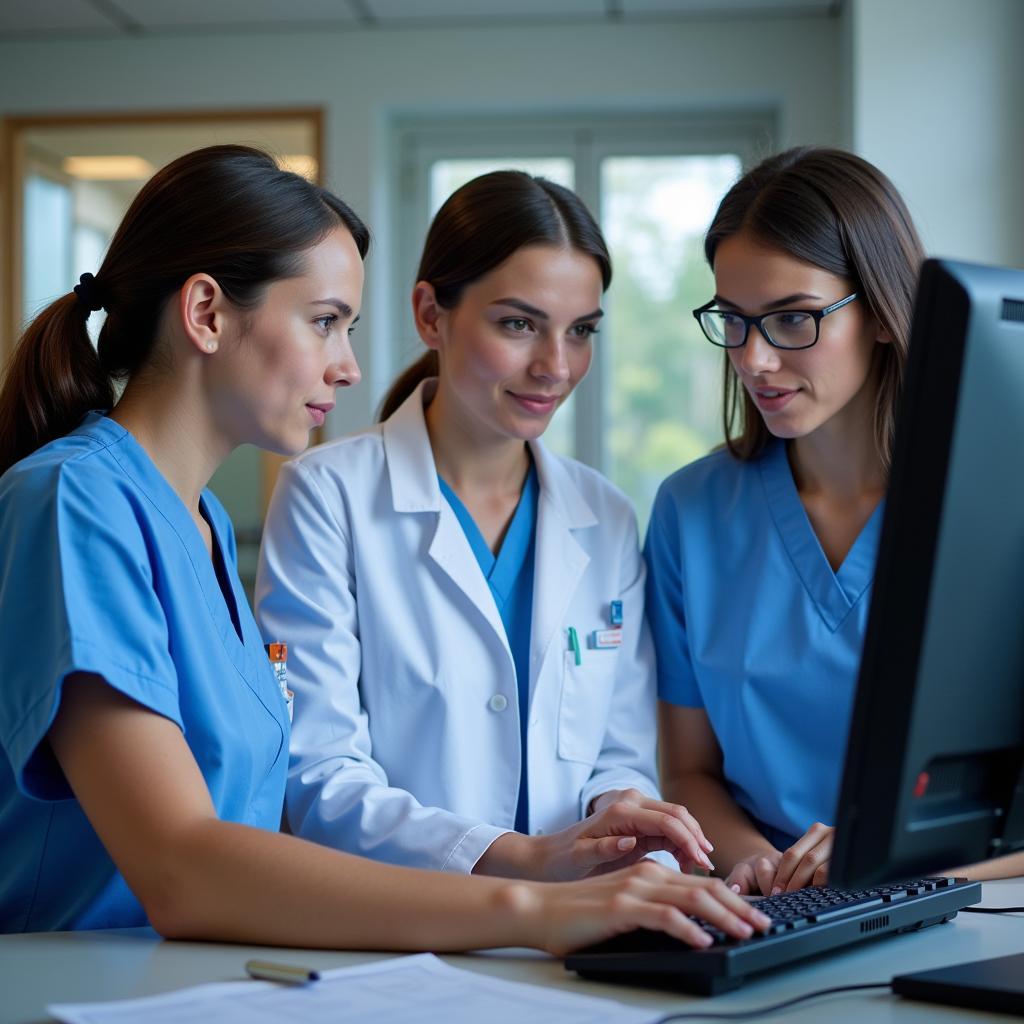 Nurses Collaborating in a Research Lab