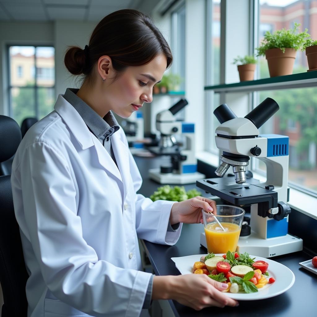 Nutrition Research Scientist Analyzing Food Samples