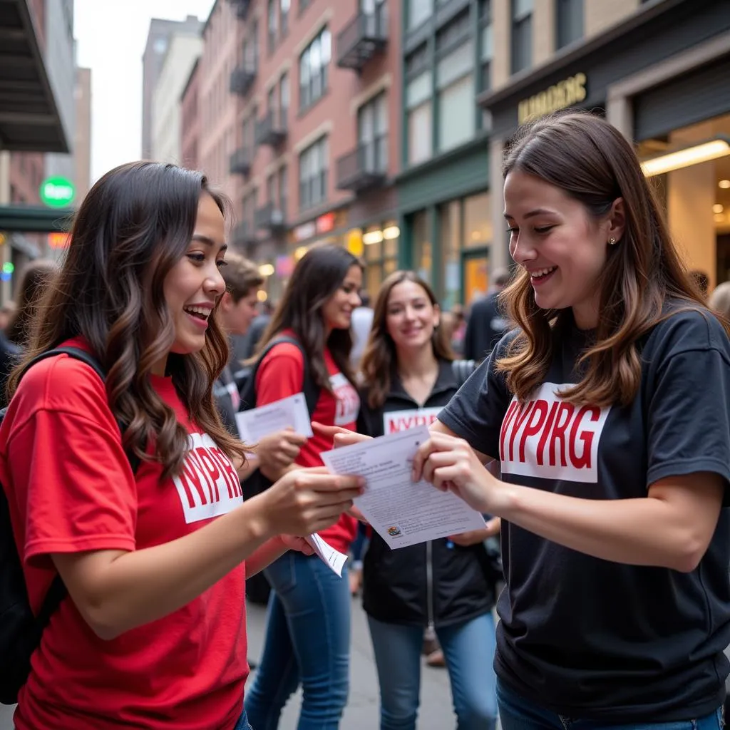 NYPIRG Student Volunteers Campaigning