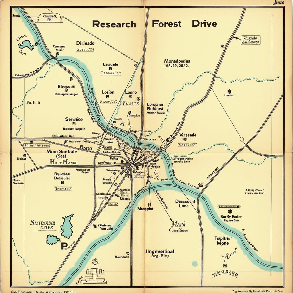 Old Map with Research Forest Drive Marked