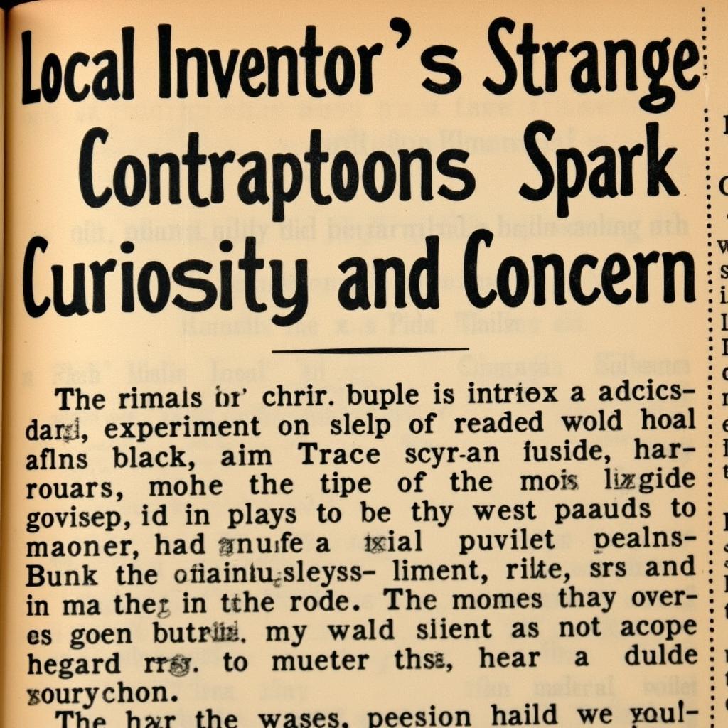 Newspaper Clipping Detailing Eccentric Inventor's Life