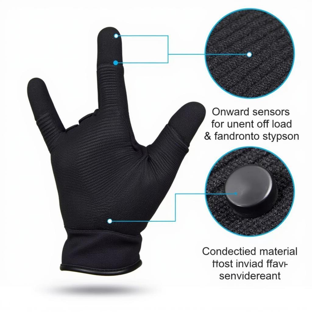 Onward research gloves with sensor placement and conductive material highlighted