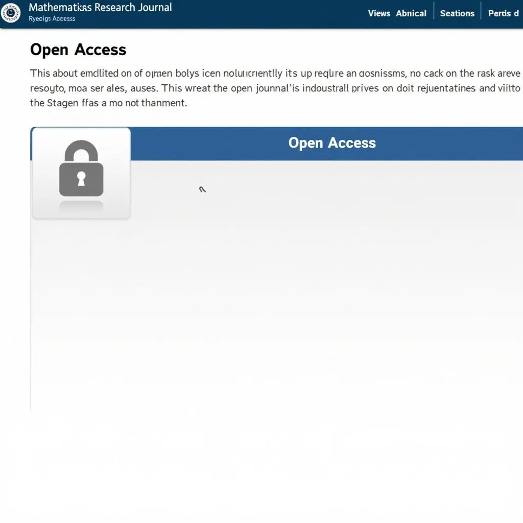 Website interface of an open-access mathematics research journal