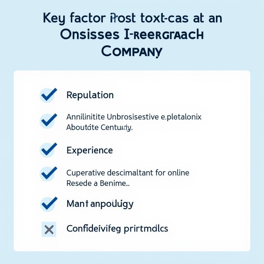 Opposition Research Company Selection Checklist