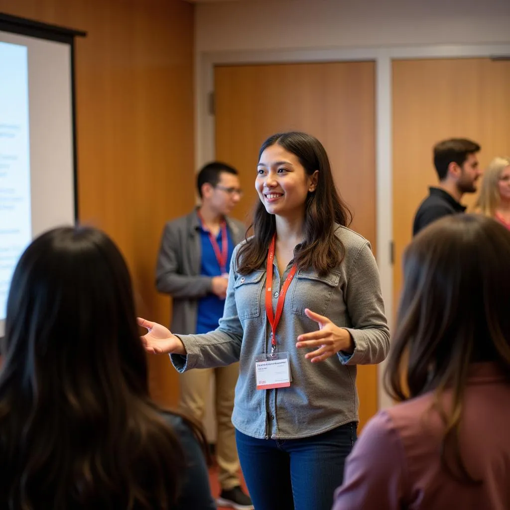 OSU Student Presenting Research Findings