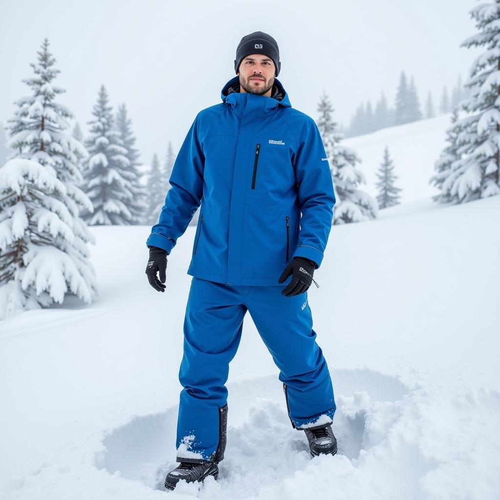 Man wearing Outdoor Research Allies Colossus Parka in snowy landscape