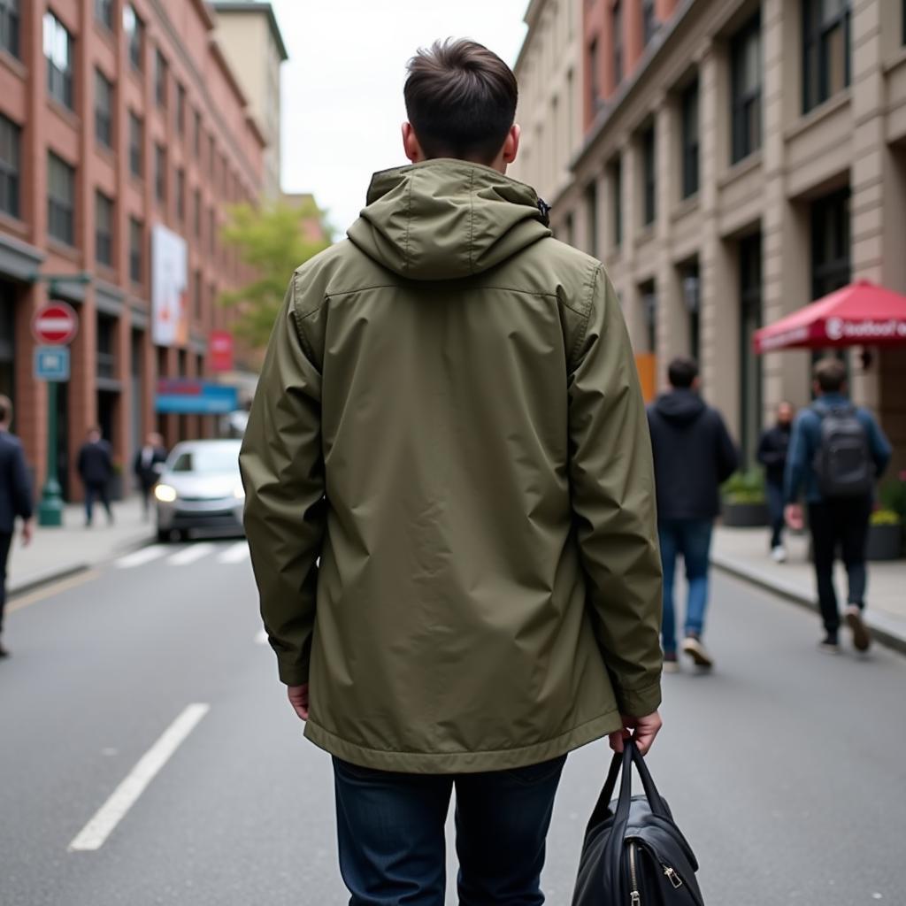 Outdoor Research Anorak in Urban Commute Setting