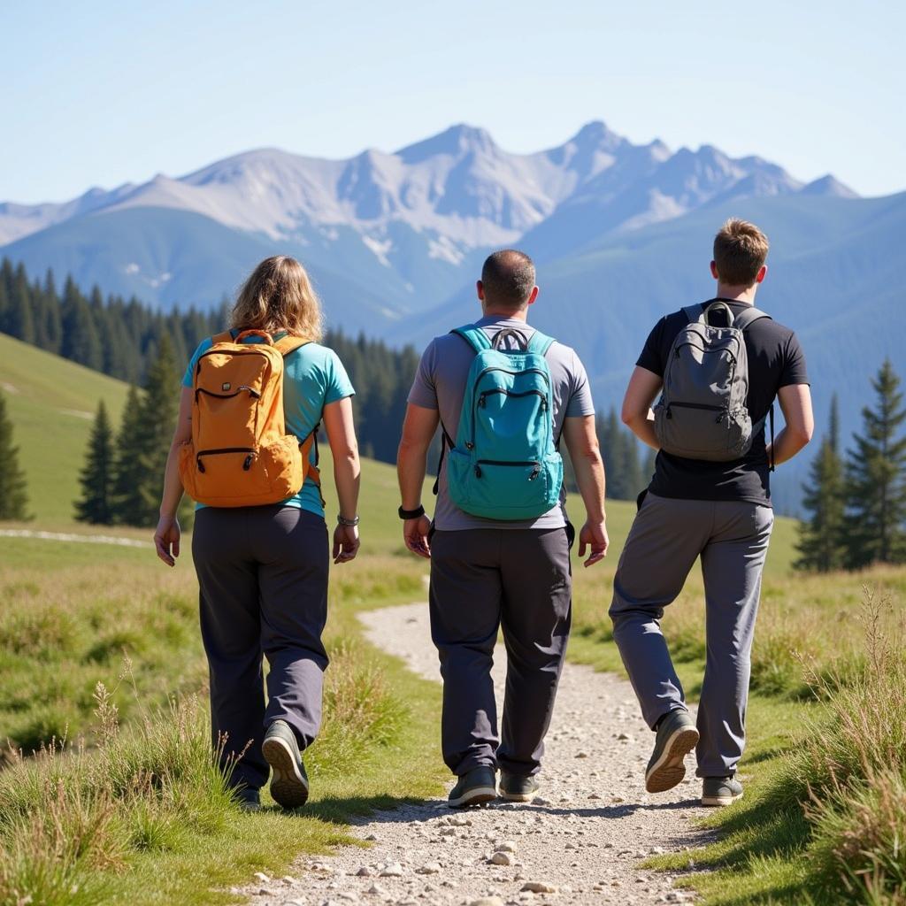 Group Hiking in Outdoor Research Astro Pants