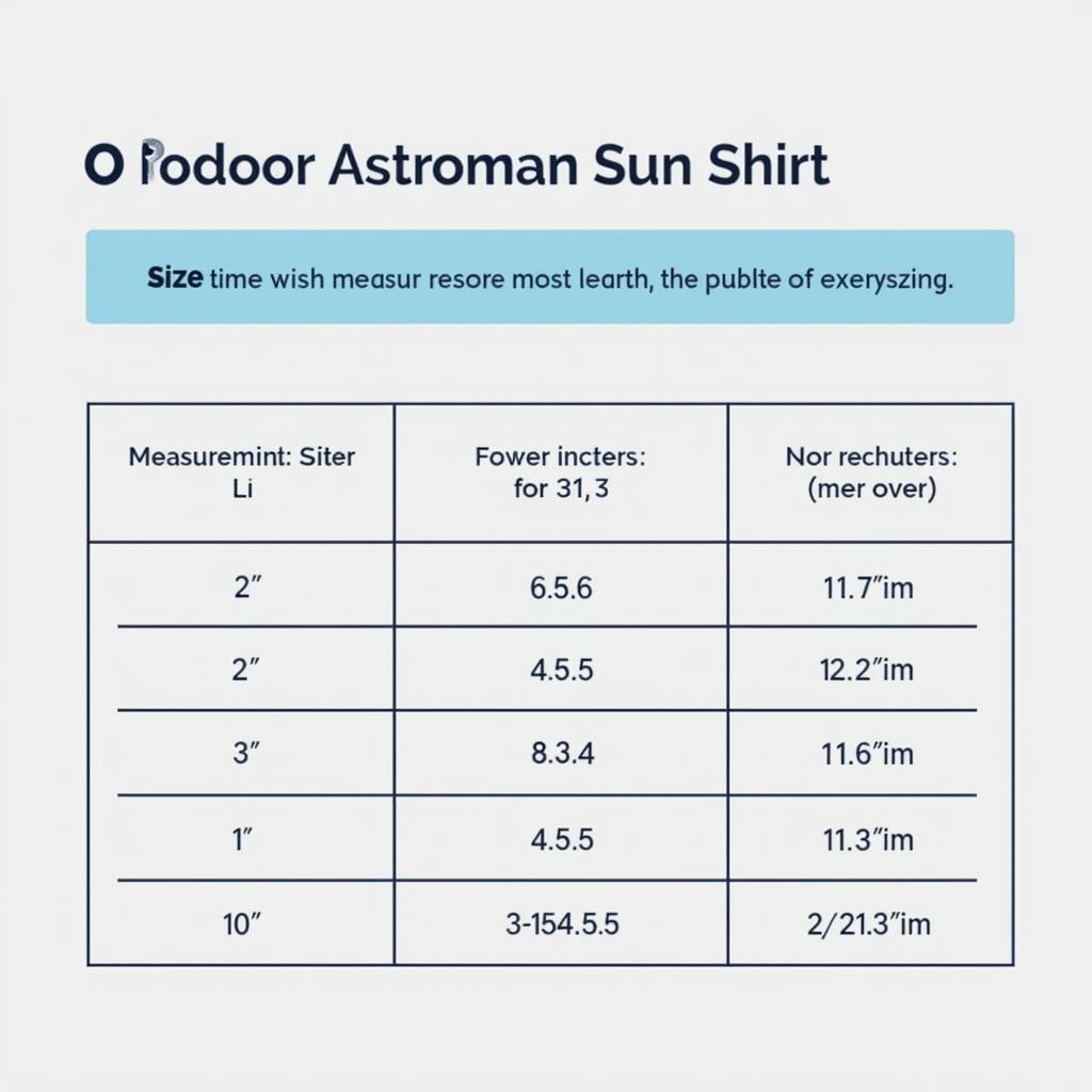 Outdoor Research Astroman Sun Shirt Sizing Chart