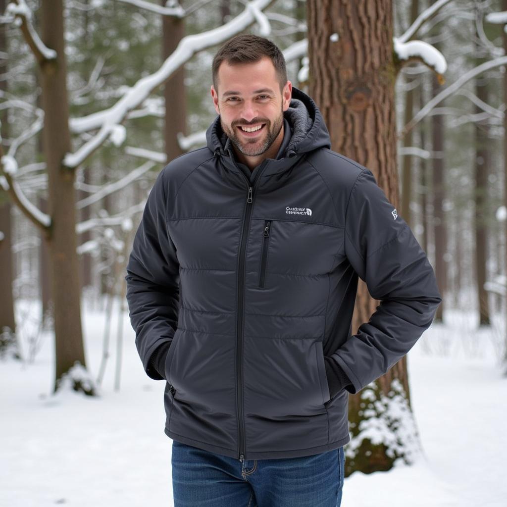 Man Hiking in the Coldfront Down Hoodie