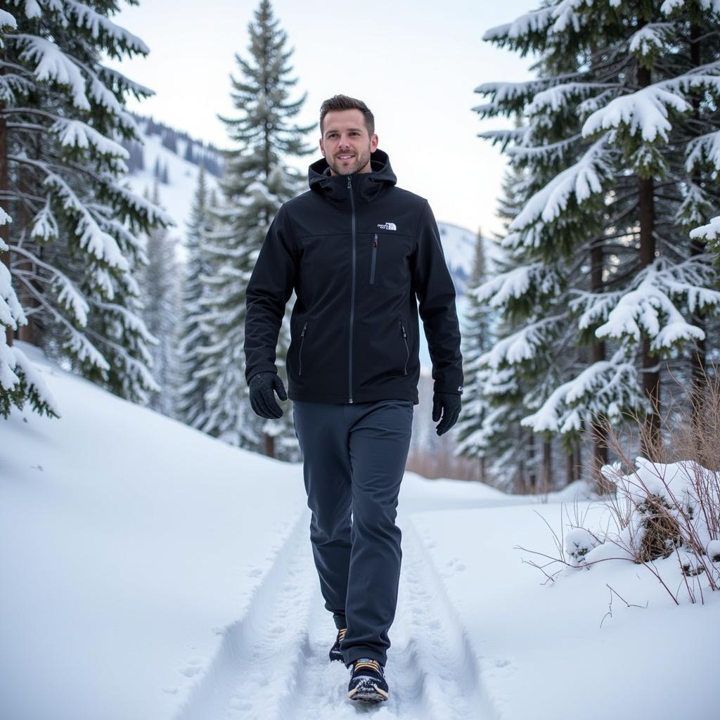 Man Hiking in Outdoor Research Coldfront Jacket