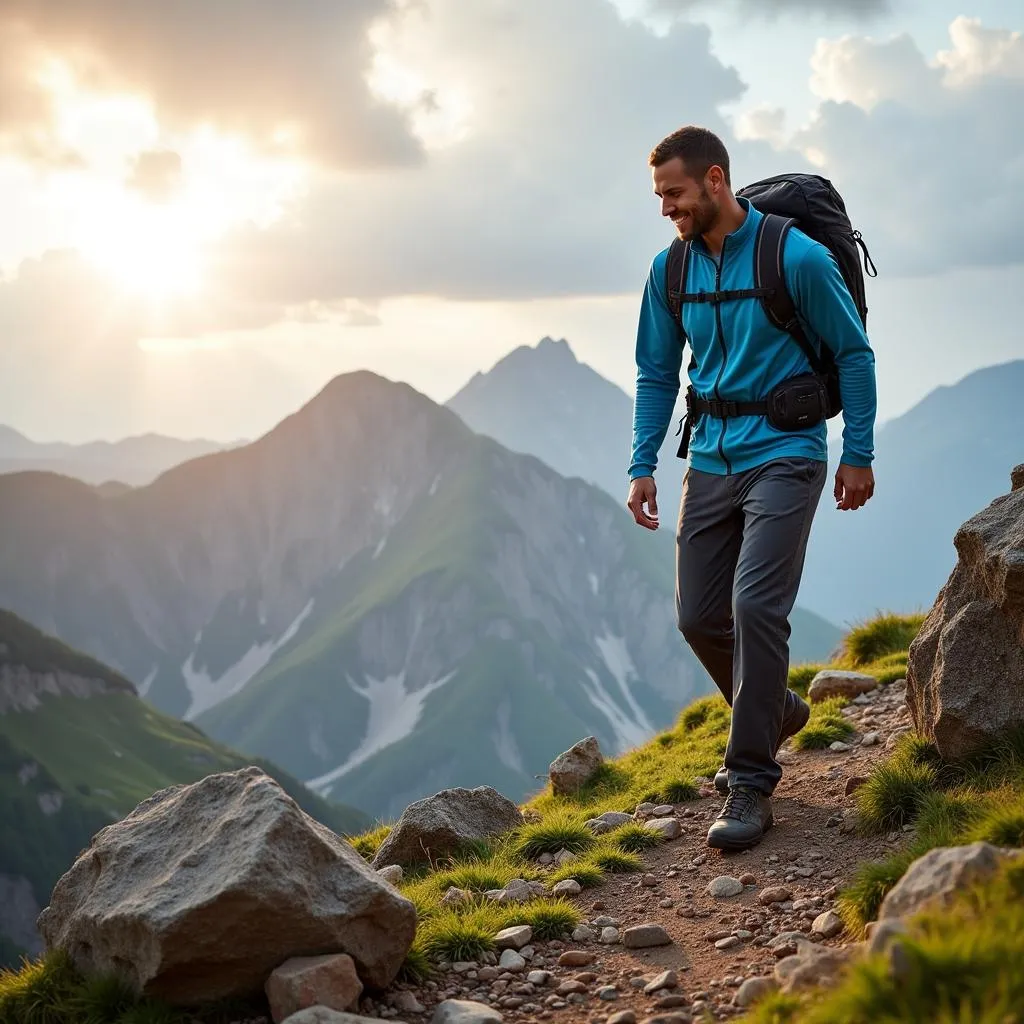 Men Hiking in Ferrosi Pants on Mountain Trail