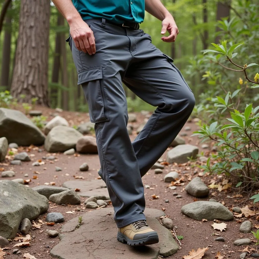 Man hiking in Outdoor Research Foray Pant