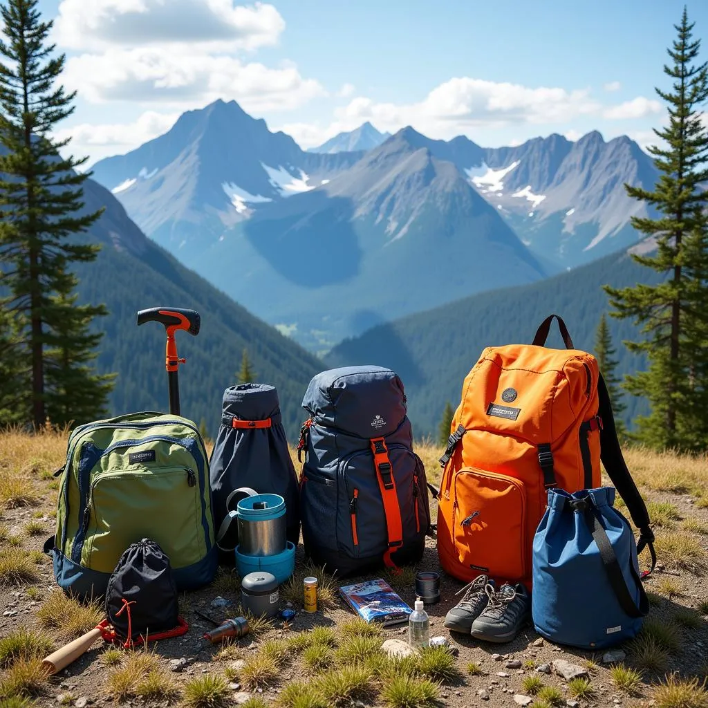 Outdoor Research Gear in Mountainous Landscape