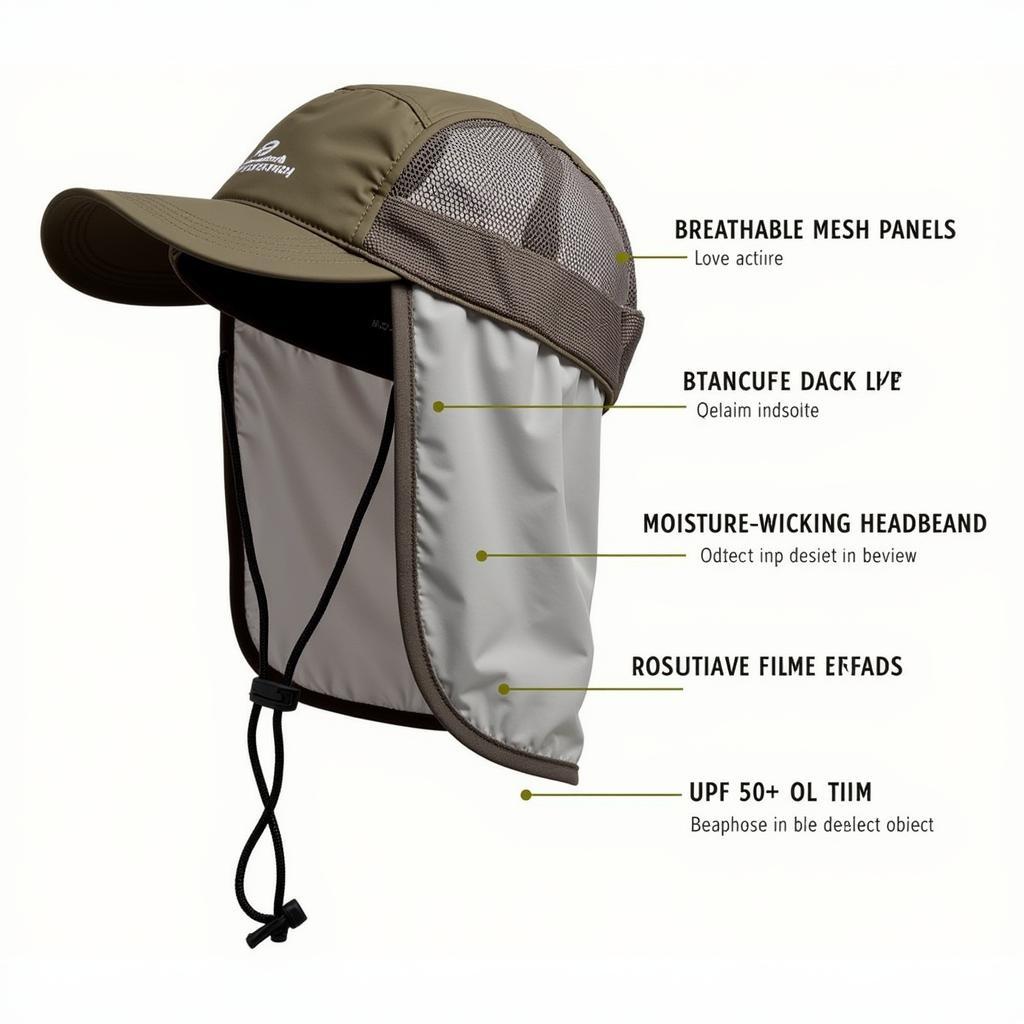 Outdoor Research Trailbreaker hat with features labeled