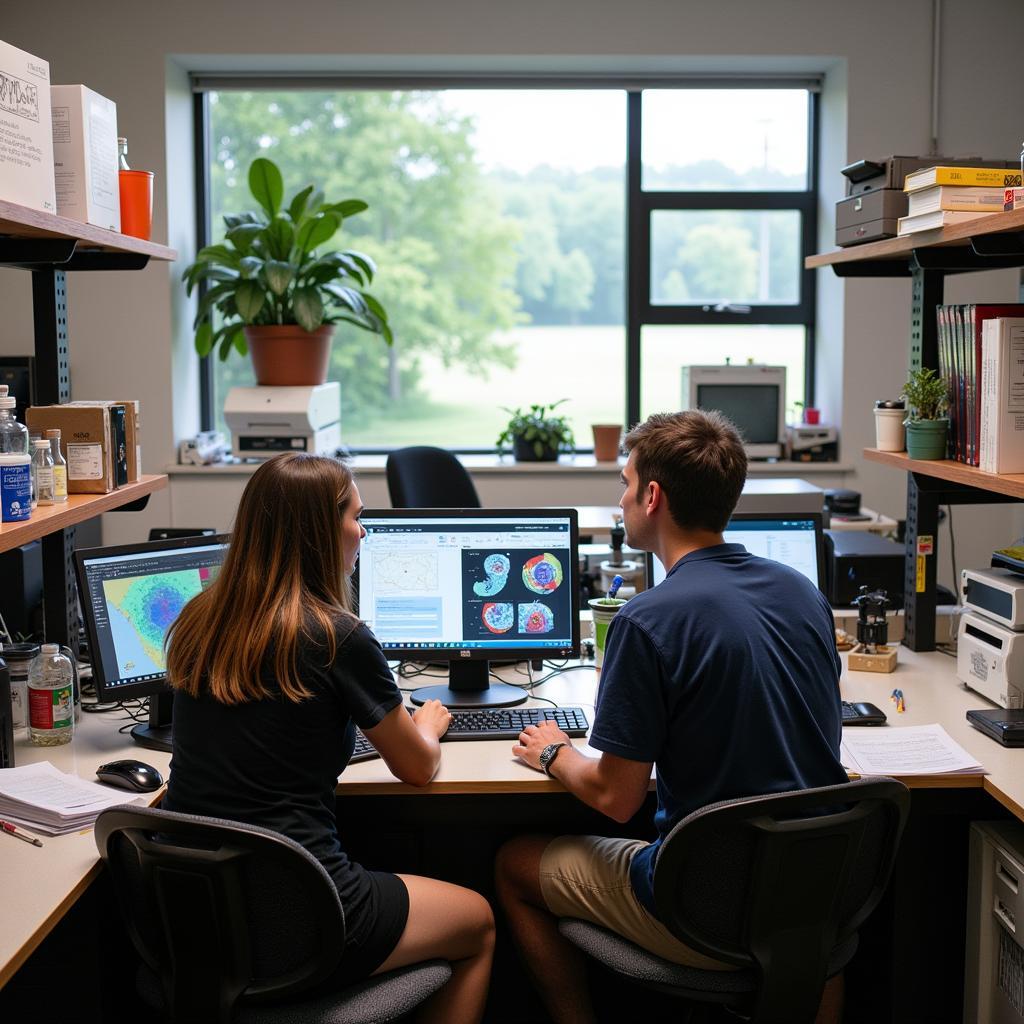 Researchers Analyzing Evidence in Ozark Research Institute Lab