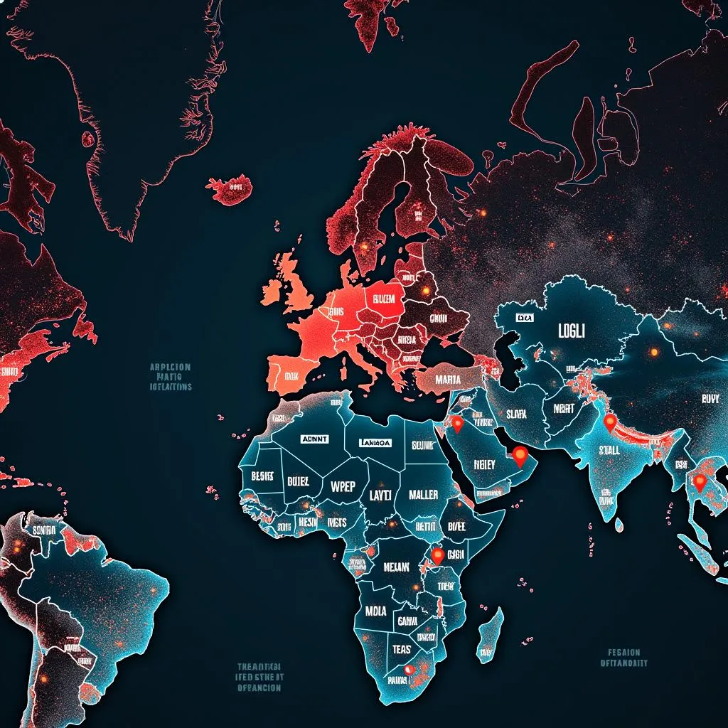 Map showcasing paranormal hotspots in a specific area.