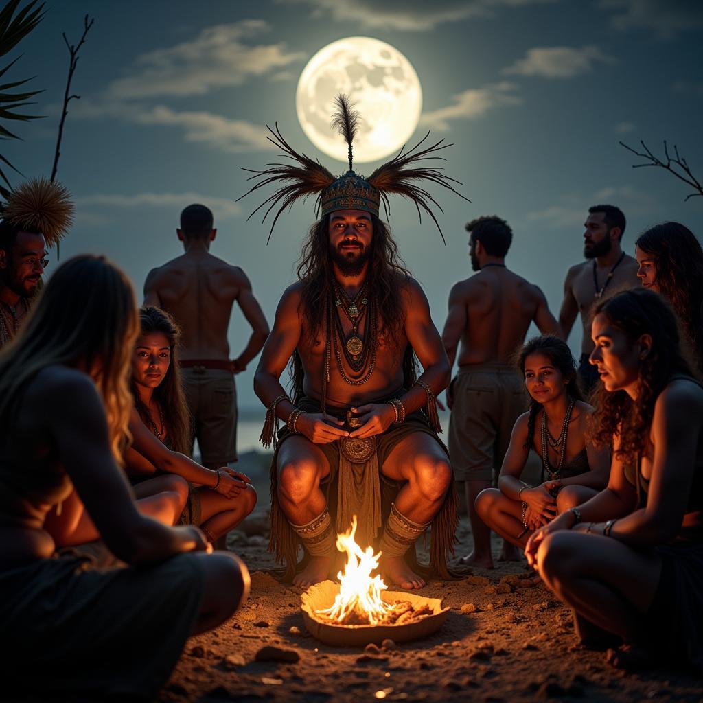 Shaman performing a ritual