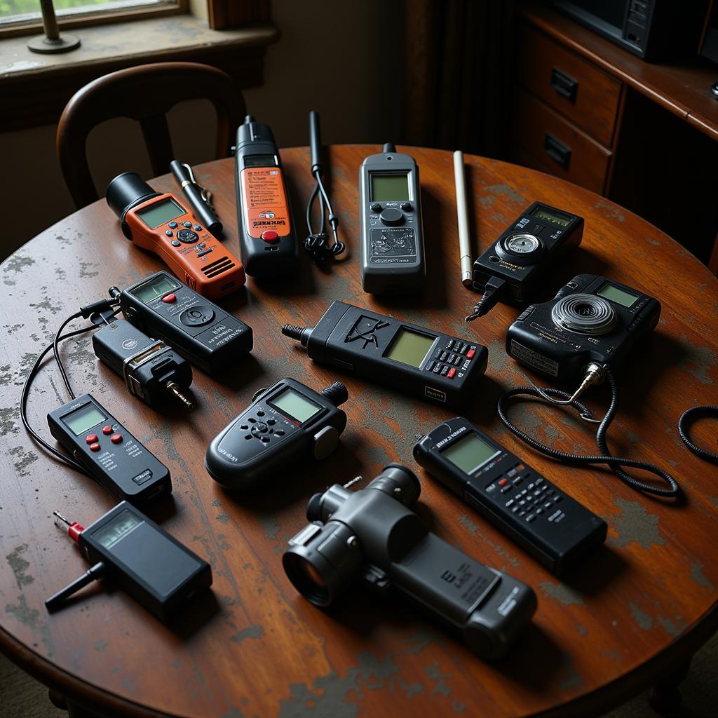 Various tools used in paranormal investigations