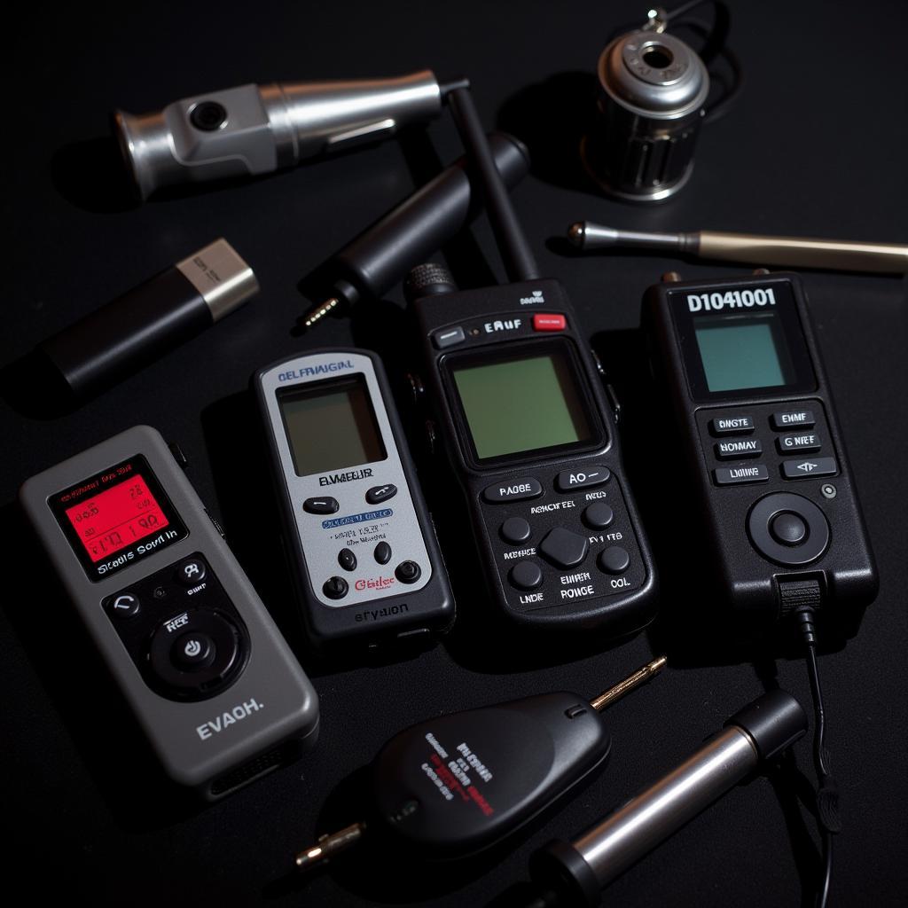 Assortment of paranormal investigation equipment