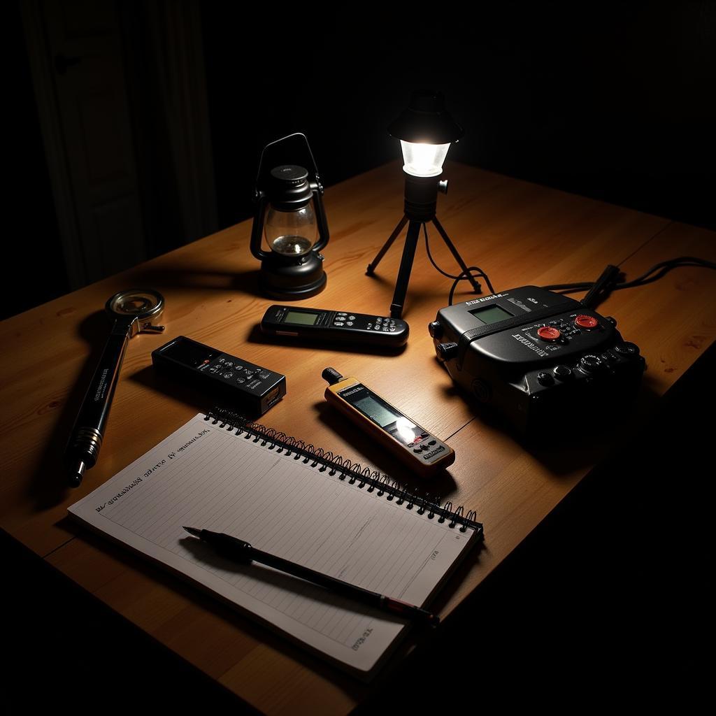 Tools used during a paranormal investigation.