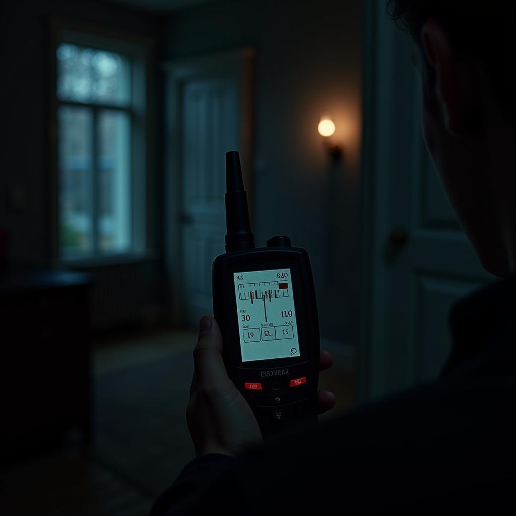 Paranormal Investigation Equipment: EMF Meter in Use