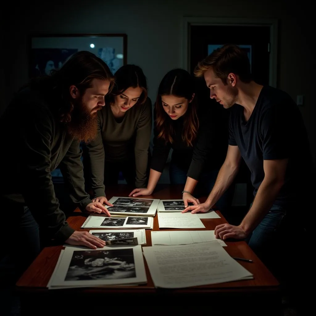 Paranormal Investigation Team Analyzing Evidence