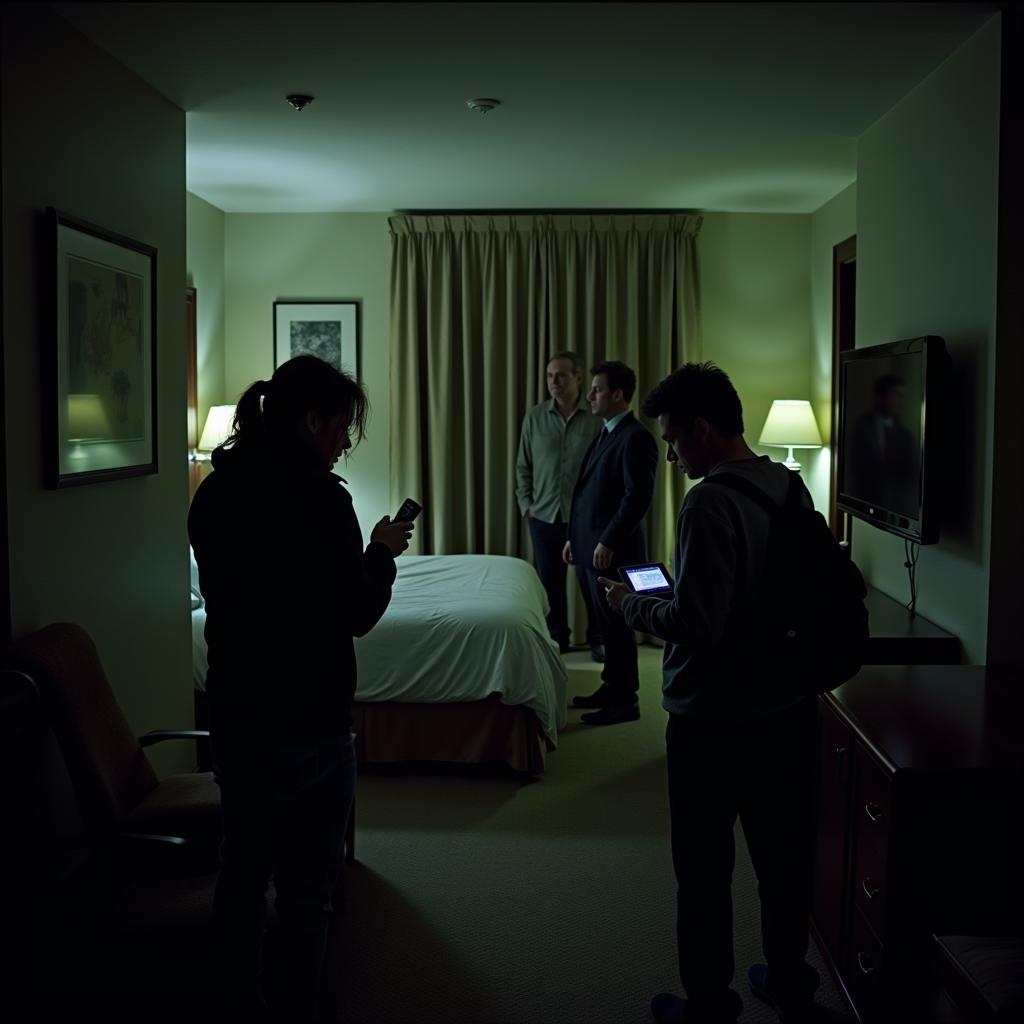 Paranormal Investigators in a Hotel Room