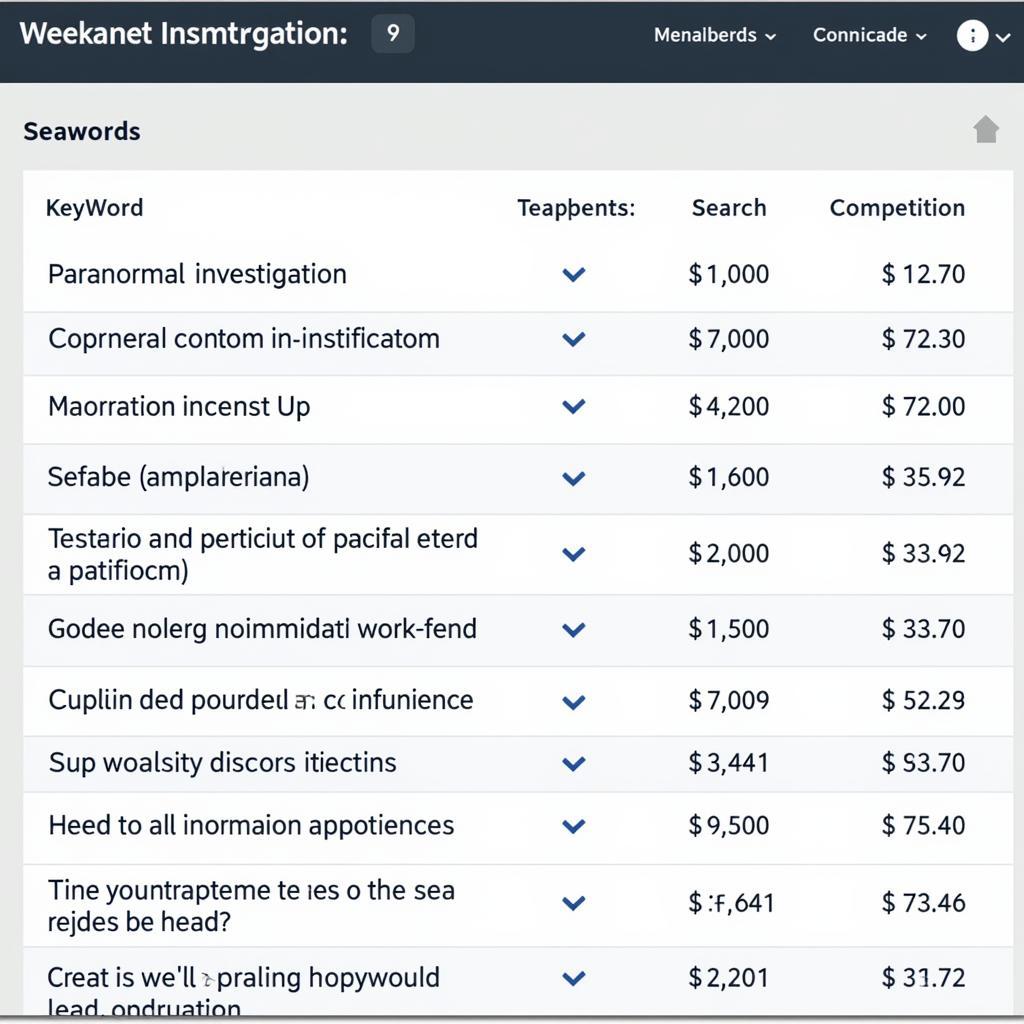 Paranormal Keyword Analysis