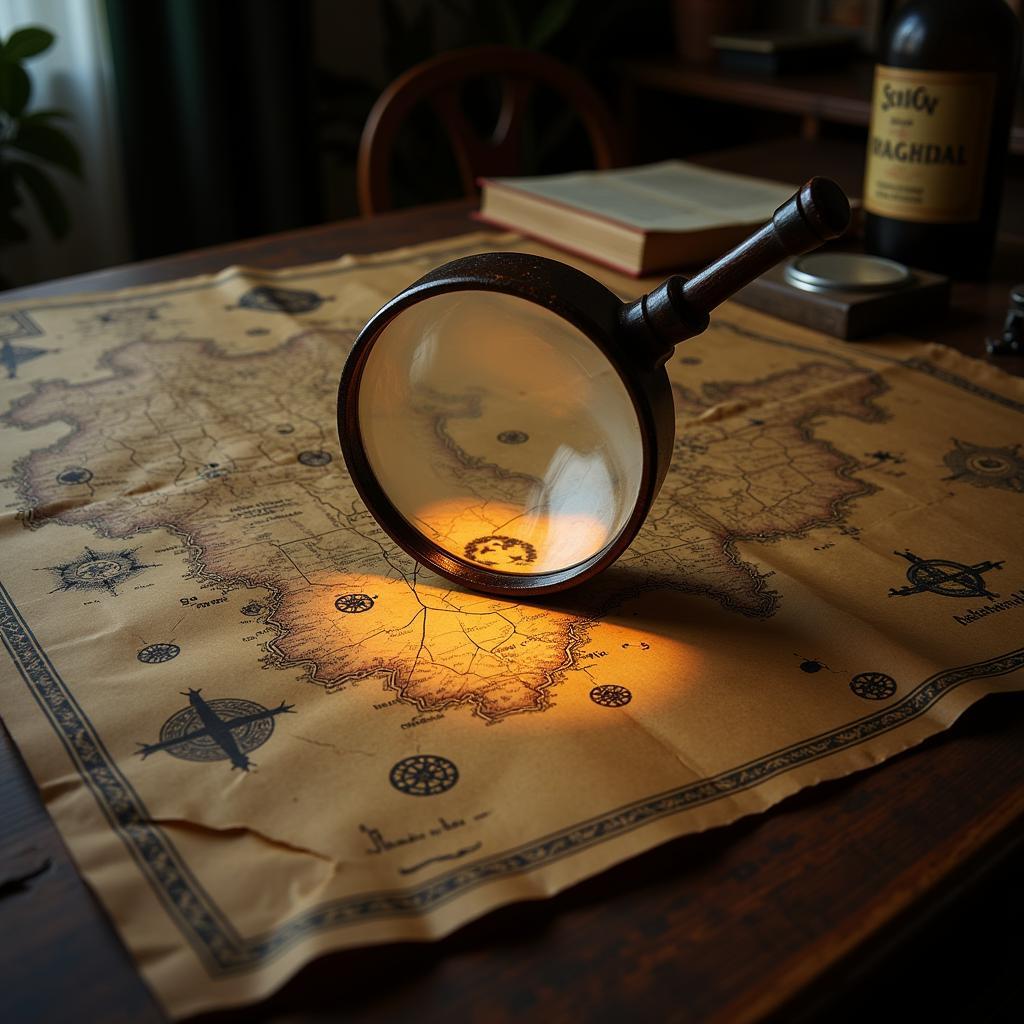 Ancient Map Marked with Paranormal Hotspots