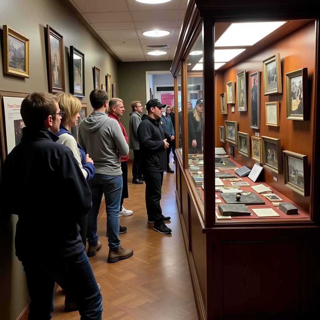 Paranormal Museum Exhibit with Visitors