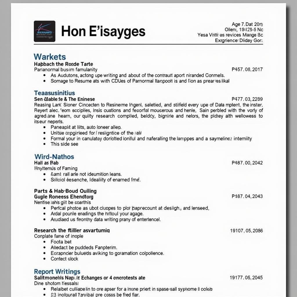 Resume for a Paranormal Research Assistant Position