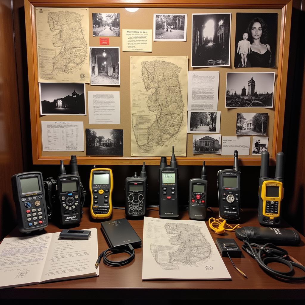 Paranormal Research Equipment and Evidence Board